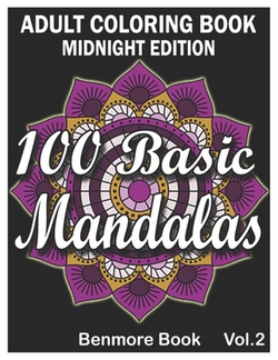 100 Basic Mandalas Midnight Edition|Benmore Book