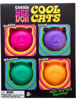 NeeDoh Teenie Cool Cats Stress Ball 4-Pack|Schylling